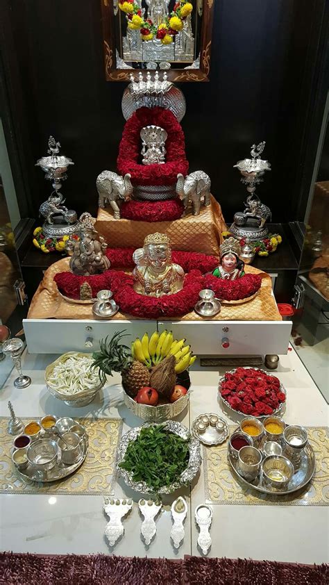 Gowri Pooja Pooja Decoration Goddess Decor Silver Pooja Items