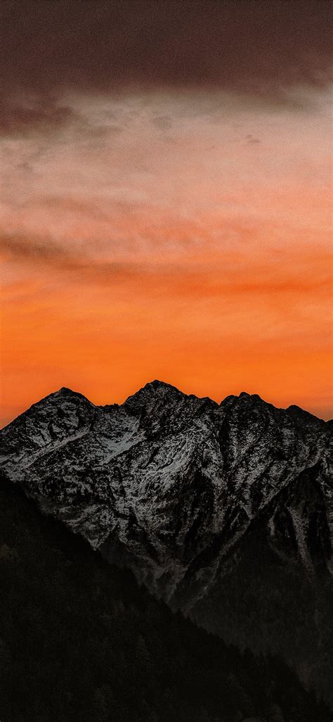 Mountain Summit During Sunset Iphone X Wallpapers Free Download