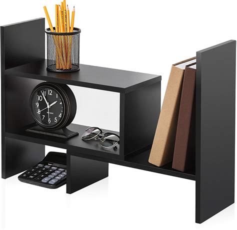 Fitueyes Wood Adjustable Display Shelf Desktop Organizer Office Storage