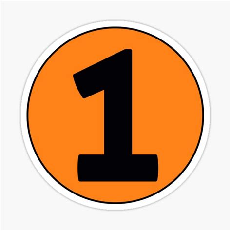 1 Racing Number Orange Race Car Track Sticker For Sale By