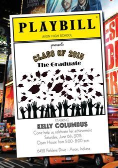 playbill style graduation invitation theater broadway ny