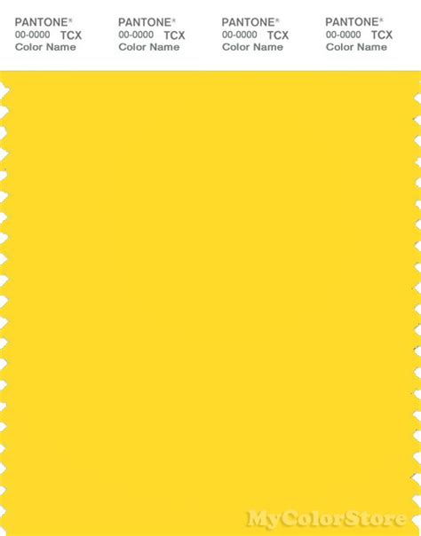 Pantone Smart 13 0858 Tcx Color Swatch Card Pantone Vibrant Yellow
