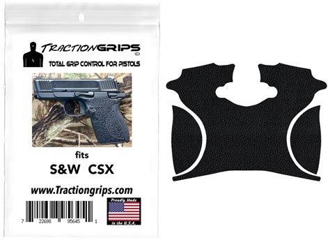 Buy Tractiongrips Rubber Grip Tape Overlay For Sandw Csx Pistols Black