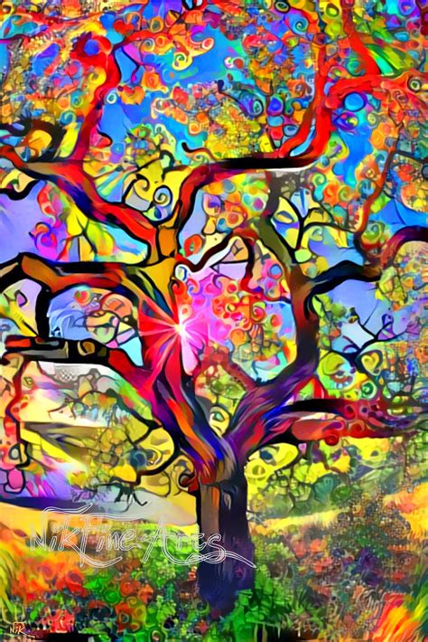 Paintings For Sale Amazing Colorful Tree 3 Nikfinearts Tree Of