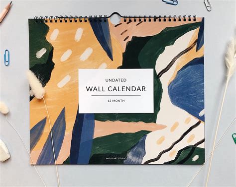 Undated Wall Calendar Year Calendar Undated Planner Etsy Uk