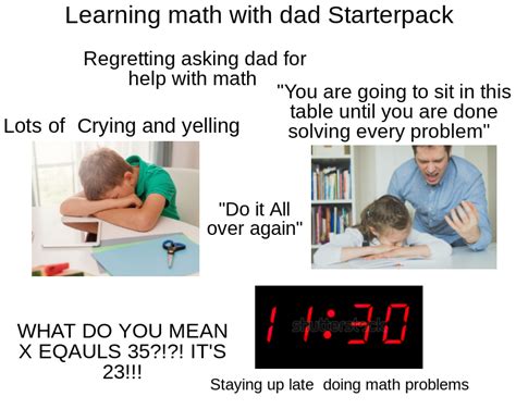 Learning Math With Dad Starter Pack R Starterpacks Starter Packs Know Your Meme