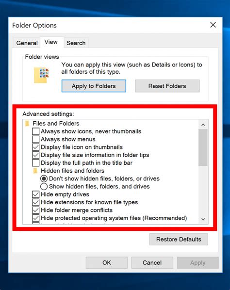 Open Configure Folder Options In Windows 10