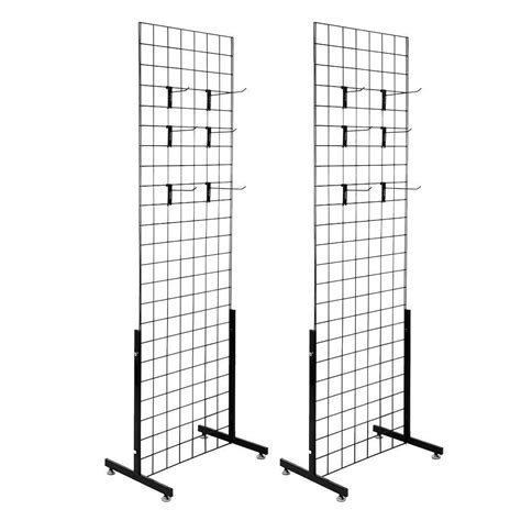 2 X 6 Grid Wall Panel Floorstanding Display Fixture With Deluxe T