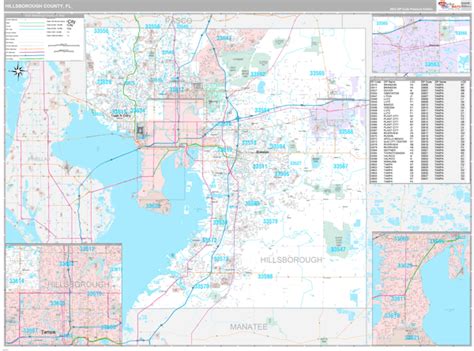 Hillsborough County Fl Wall Map Premium Style By Marketmaps Mapsales