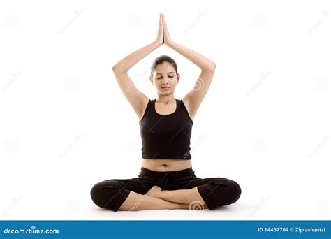 Indian Yoga Girl In Black Dress Stock Images Image 14457704