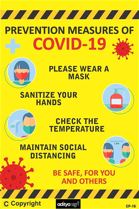 Aditya Sign Prevention Measure Of Covid Corona Safety Poster For Office Home Public Places