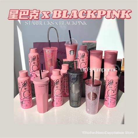 Starbucks Blackpink 2023 Rhinestone Texa Pink Mug Tumbler Yoga Mat