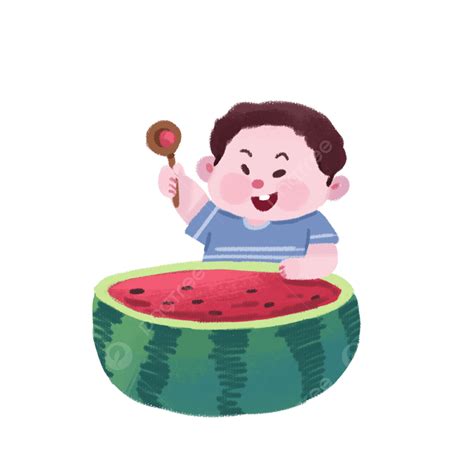 Summer Boy Eats Watermelon Summer Boy Eating Watermelon Png