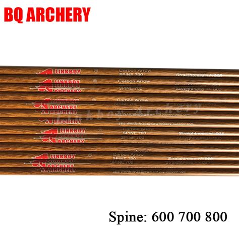 6pcs Pure Carbon Arrows Shaft Spine600 700 800 Id42mm For Recurve