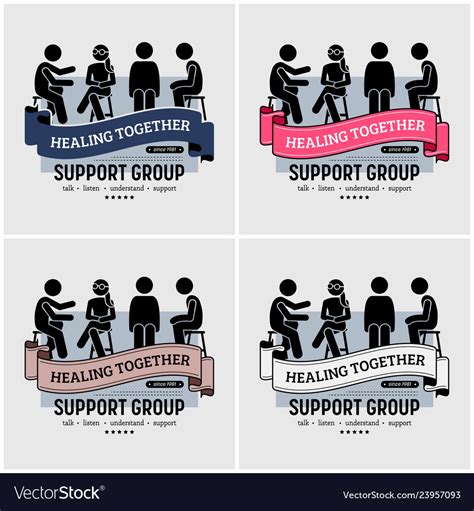 Support Group Centre Logo Design Artwork Of Vector Image