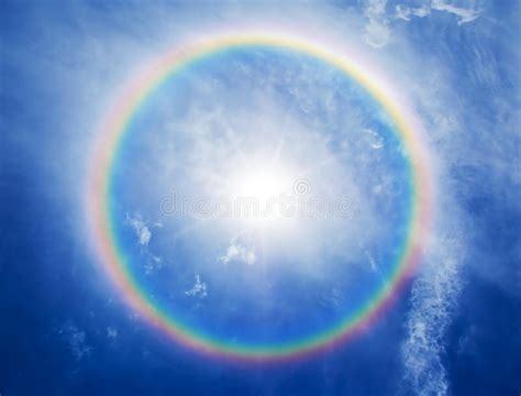 I searched it and this is what i found.sun halos are generally considered. Rainbow Halo Around The Sun Stock Image - Image of ...