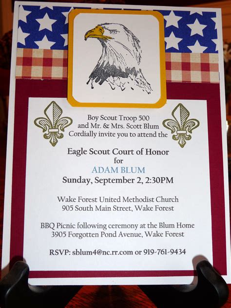 Eagle Scout Court Of Honor Invitation I Designed And Hand Made For Our