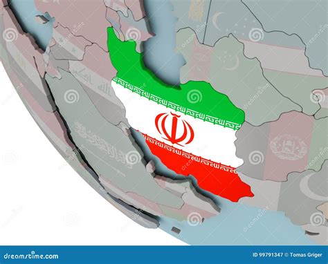 Iran With Flag Illustration Stock Illustration Illustration Of Symbol