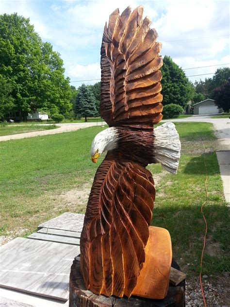 Soaring Eagle Carving 4 Ft For Sale Message For Price Carved Wood