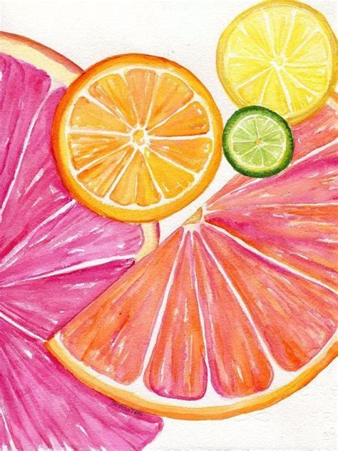 Pin By Carolyn Malin On Sherbert•citrus Summer Watercolor Paintings