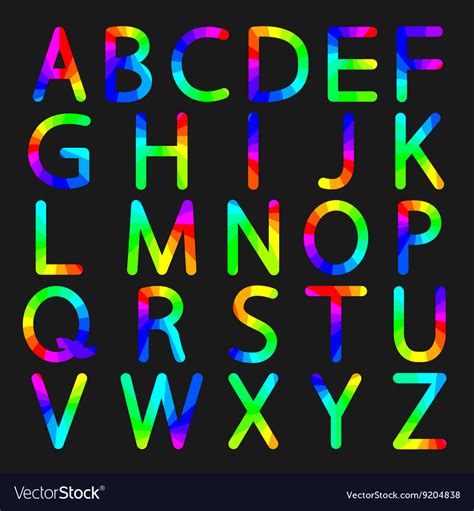 Rainbow Letters Alphabet Royalty Free Vector Image