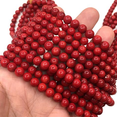 6mm Aaa Rote Koralle Perlen Edelstein Spacer Runde Perlen Für Etsyde