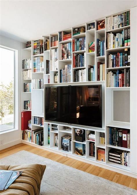 40 Organized Stylish Bookshelves Design Ideas For Your Living Room
