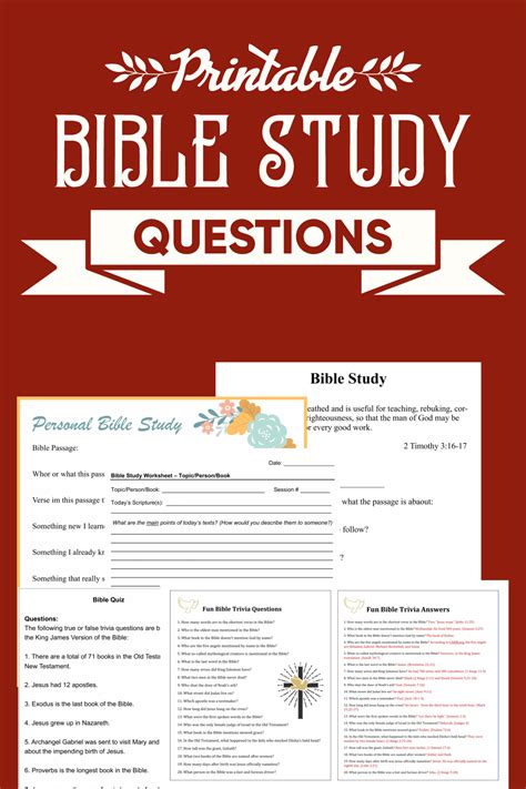 Free Printable Bible Study Lessons With Questions And Answer