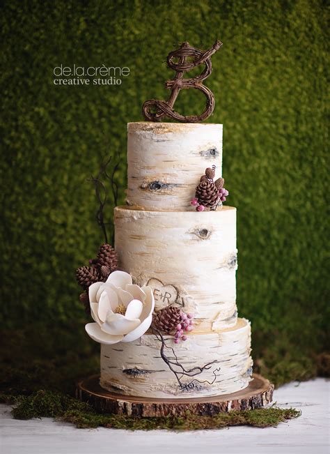 Birch Tree Wedding Cake — De La Crème Creative Studio
