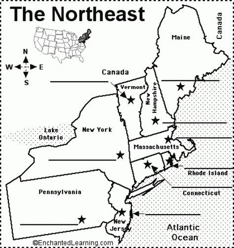 Northeast States And Capitals Quiz Printable