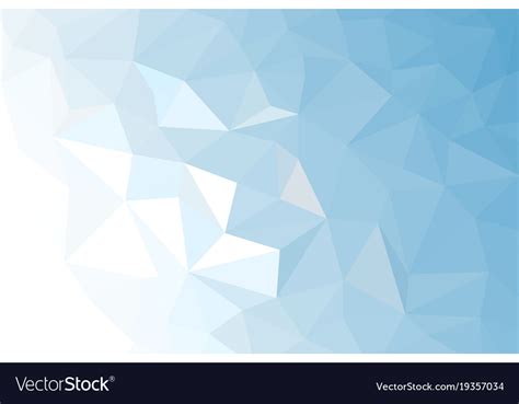 Blue White Light Polygonal Mosaic Background Vector Image