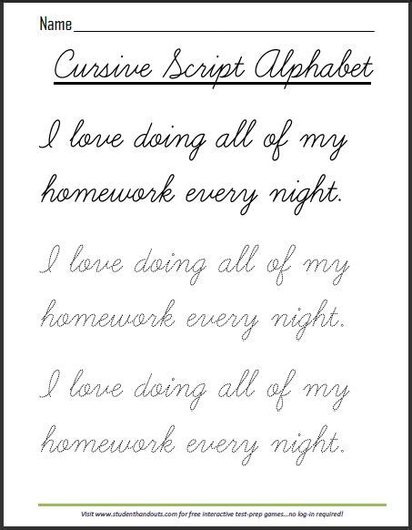 Writing practice worksheets tracing worksheets cursive handwriting handwriting worksheets letter practice sheets months in a year lower case letters script messages. Printable Cursive Script Practice Sheet - I love doing my ...