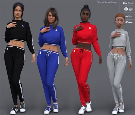 dforce sporty babe outfit for genesis 8 female s daz 3d