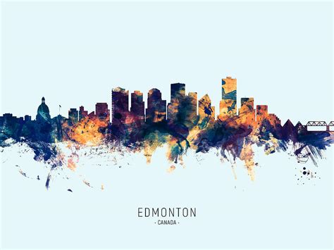 Edmonton Canada Skyline Digital Art By Michael Tompsett