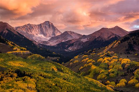 Autumn Sunset Over Capitol Peak Maroon Bells Snowmass Wilderness