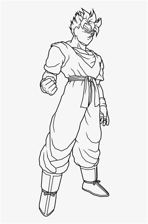 Gohan With Zeta Sword In Dragon Ball Z Printable Coloring Page Goku