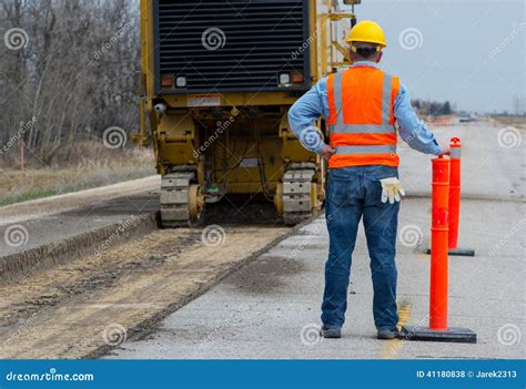 Road Highway Construction Worker Stock Photo Image Of Construction