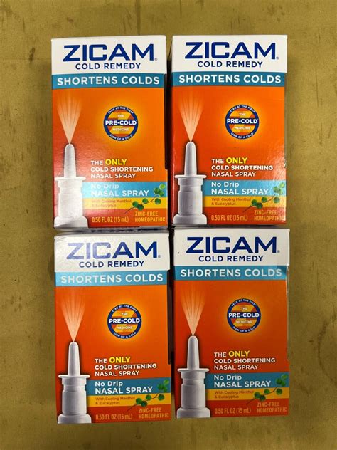 4 New Zicam Cold Remedy Nasal Spray 05oz Each Box 732216301083 Ebay