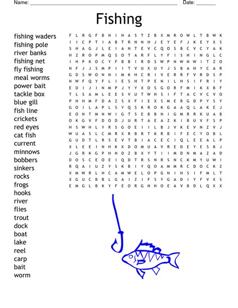 Printable Fishing Word Search Puzzles