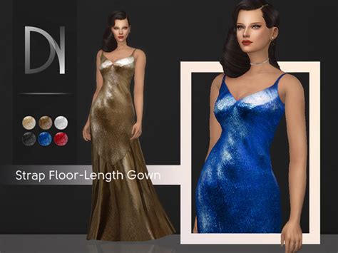 Strap Floor Length Gown By Darknightt At Tsr Sims 4 Updates