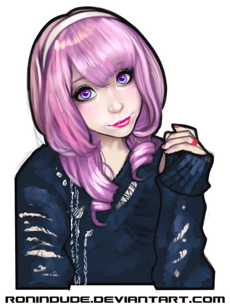 Evening Sketch Purple Haired Girl By Ronindude On Deviantart