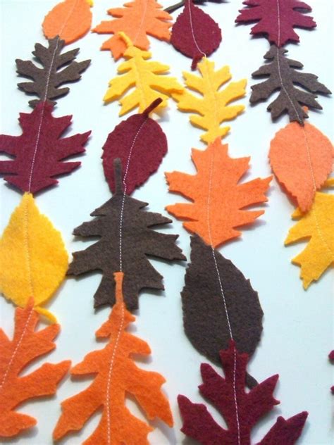 Fall Leaf Garland Felt Leaves Autumn Decoration