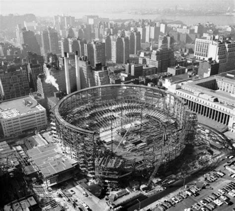 Construction Of Madison Square Garden In 1966 Rstadiums
