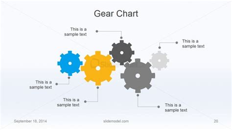 Flat Business Slide With 4 Gear Shapes And Simple Process Flow Slidemodel