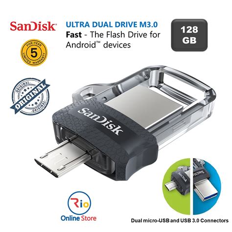 Sandisk 128 Gb Ultra Dual Drive M30 Otg With Micro Usb And Usb 30