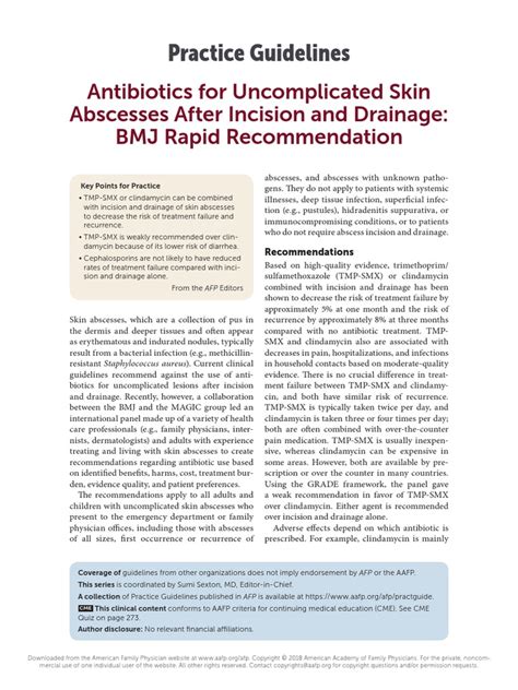 Antibiotics For Uncomplicated Skin Abscesses After Incision And
