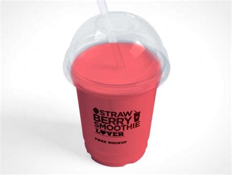 Download Clear Dome Plastic Smoothie Cup & Straw PSD Mockup - PSD ...