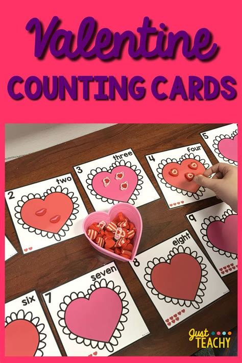 Valentine Counting Cards For Numbers 1 20 Valentine Counting