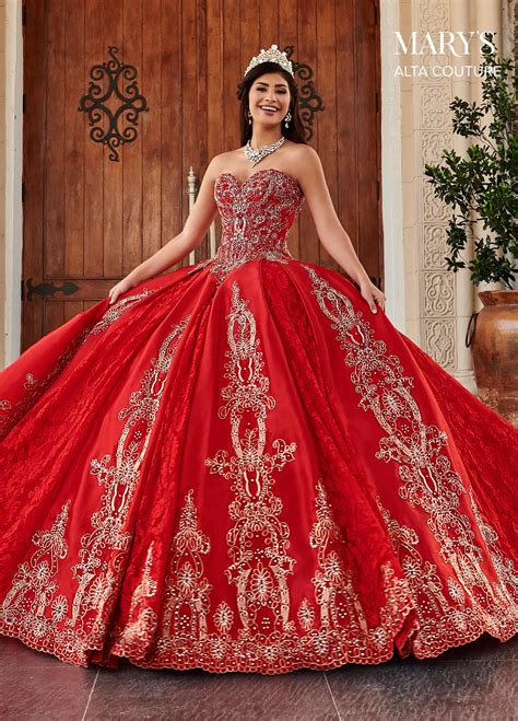 Quinceanera Couture Dresses Style Mq3044 In Redgold Or Navygold Color