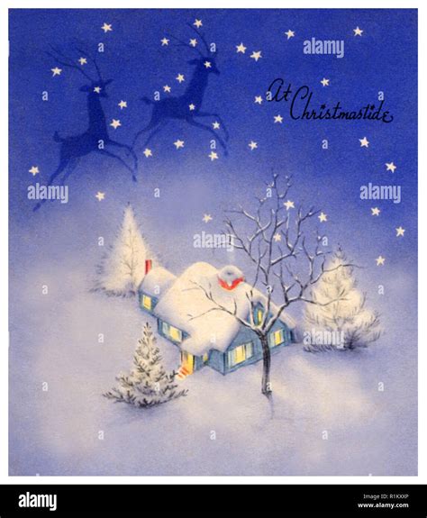 Vintage Christmas Card Design Stock Photo Alamy